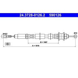 Clutch Cable ATE 24.3728-0126.2 OE Ref 281721335B