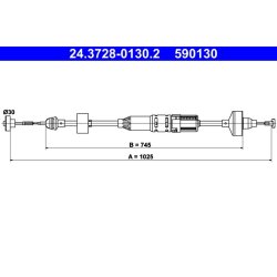 Clutch Cable ATE 24.3728-0130.2 OE Ref 1H1721335C