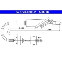 Clutch Cable ATE 24.3728-0308.2 OE Ref 96101674