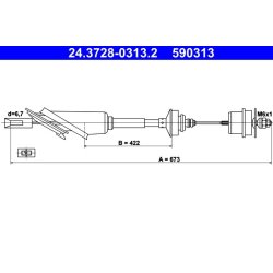 Clutch Cable ATE 24.3728-0313.2 OE Ref 2150Q2