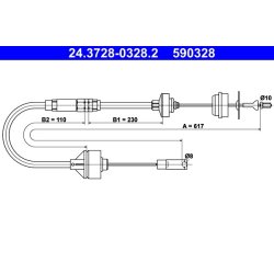Clutch Cable ATE 24.3728-0328.2 OE Ref 2150R1