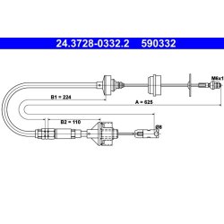 Clutch Cable ATE 24.3728-0332.2 OE Ref 2150V7