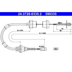 Clutch Cable ATE 24.3728-0335.2 OE Ref 2150AV