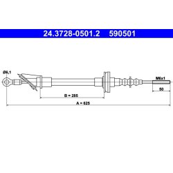 Clutch Cable ATE 24.3728-0501.2 OE Ref 7592915