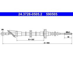 Clutch Cable ATE 24.3728-0505.2 OE Ref 7555958