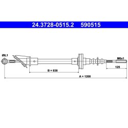 Clutch Cable ATE 24.3728-0515.2 OE Ref 215055