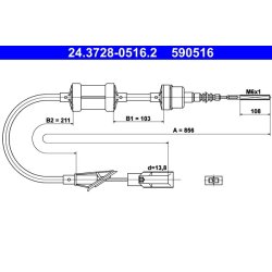 Clutch Cable ATE 24.3728-0516.2 OE Ref 46469621