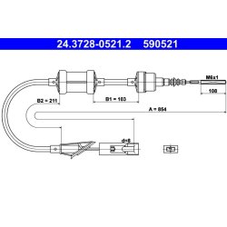Clutch Cable ATE 24.3728-0521.2 OE Ref 7798973