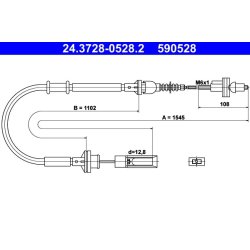 Clutch Cable ATE 24.3728-0528.2 OE Ref 46448106