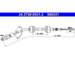 Clutch Cable ATE 24.3728-0531.2 OE Ref 50007727