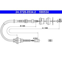 Clutch Cable ATE 24.3728-0534.2 OE Ref 1336432080