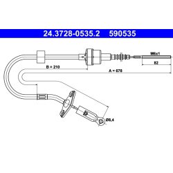 Clutch Cable ATE 24.3728-0535.2 OE Ref 46781018