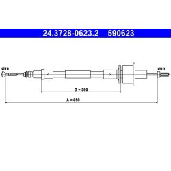 Clutch Cable ATE 24.3728-0623.2 OE Ref 6143701