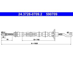 Clutch Cable ATE 24.3728-0709.2