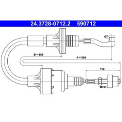 Clutch Cable ATE 24.3728-0712.2 OE Ref 669170