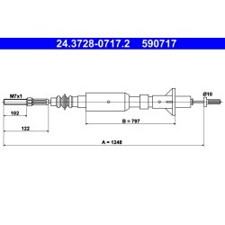Clutch Cable ATE 24.3728-0717.2 OE Ref 669168