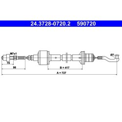 Clutch Cable ATE 24.3728-0720.2 OE Ref 669186