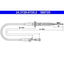 Clutch Cable ATE 24.3728-0725.2 OE Ref 9210082