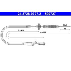 Clutch Cable ATE 24.3728-0727.2 OE Ref 9206557