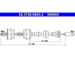 Clutch Cable ATE 24.3728-0803.2 OE Ref 215071