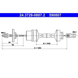 Clutch Cable ATE 24.3728-0807.2 OE Ref 215093