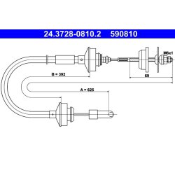 Clutch Cable ATE 24.3728-0810.2 OE Ref 2150A8