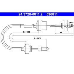 Clutch Cable ATE 24.3728-0811.2 OE Ref 2150C0