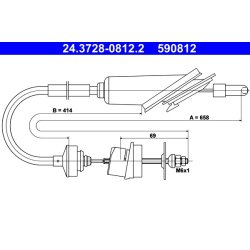 Clutch Cable ATE 24.3728-0812.2 OE Ref 2150E0