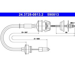 Clutch Cable ATE 24.3728-0813.2 OE Ref 2150A6