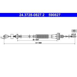 Clutch Cable ATE 24.3728-0827.2 OE Ref 2150Y6