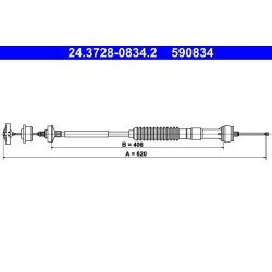 Clutch Cable ATE 24.3728-0834.2 OE Ref 2150Y7