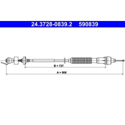 Clutch Cable ATE 24.3728-0839.2 OE Ref 2150Z6