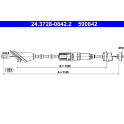 Clutch Cable ATE 24.3728-0842.2 OE Ref 2150Q5