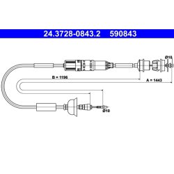 Clutch Cable ATE 24.3728-0843.2 OE Ref 2150G2