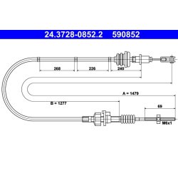 Clutch Cable ATE 24.3728-0852.2 OE Ref 2150CR