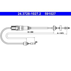Clutch Cable ATE 24.3728-1027.2 OE Ref 6025304915
