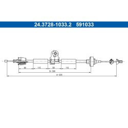 Clutch Cable ATE 24.3728-1033.2 OE Ref 8200426378