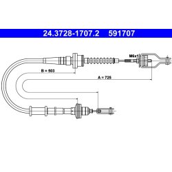 Clutch Cable ATE 24.3728-1707.2 OE Ref 307702M117
