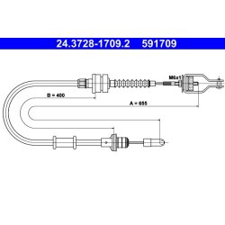 Clutch Cable ATE 24.3728-1709.2 OE Ref 307706F610