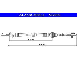 Clutch Cable ATE 24.3728-2000.2 OE Ref 2371060G21