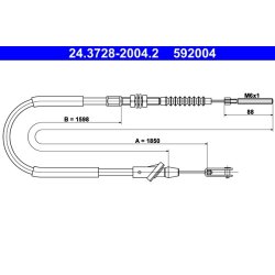 Clutch Cable ATE 24.3728-2004.2 OE Ref 2371060A11