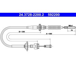 Clutch Cable ATE 24.3728-2200.2 OE Ref 2371086G00