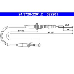 Clutch Cable ATE 24.3728-2201.2 OE Ref 2371071C10