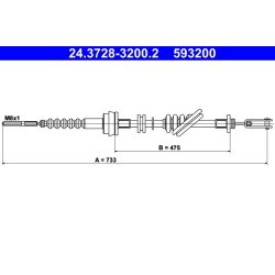 Clutch Cable ATE 24.3728-3200.2 OE Ref 0K30A41150C