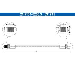 Brake Hose ATE 24.5101-0220.3 OE Ref 0004289335