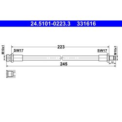 Flexible de frein ATE 24.5101-0223.3 pour MITSUBISHI ASX, LANCER OE 4650A083