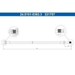 Brake Hose ATE 24.5101-0363.3 OE Ref A9014280435