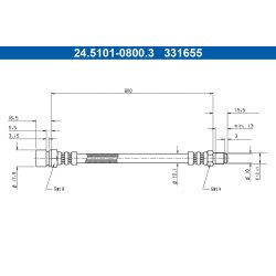 Brake Hose ATE 24.5101-0800.3 OE Ref 81512100036