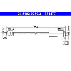 Brake Hose ATE 24.5102-0250.3 OE Ref 4D0611775B