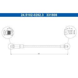 Brake Hose ATE 24.5102-0282.3 OE Ref 4D0611775C